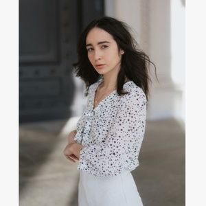 Boden Bow Front Star Print Blouse